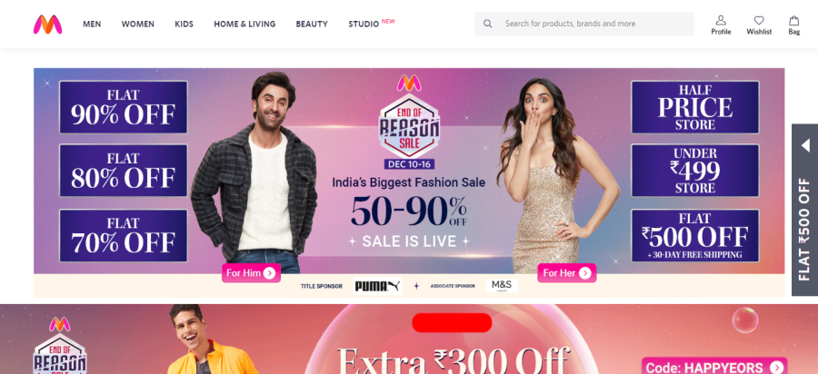 MYNTRA - stores like forever 21